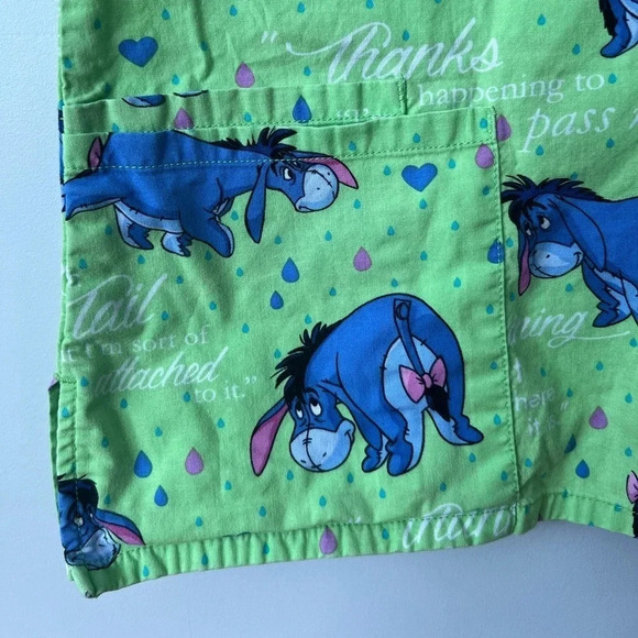Disney Eeyore Scrub Top | Nursing |  Small | Winnie The Pooh | Green - Picture 3 of 9